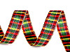 Checkered ribbon with lurex width 15 mm