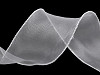 Wstążka z organzy z perłowym połyskiem i lureksem szerokość 50 mm 