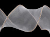 Nastro in organza lucente, con perle e lurex, larghezza: 50 mm