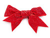  Fiocco di velluto natalizio, con glitter, dimensioni: 14,5 x 9,5 cm