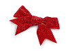  Fiocco di velluto natalizio, con glitter, dimensioni: 14,5 x 9,5 cm