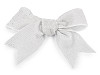  Fiocco di velluto natalizio, con glitter, dimensioni: 14,5 x 9,5 cm