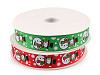 Christmas grosgrain ribbon snowman, width 25 mm