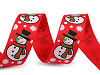 Weihnachts-Ripsband Schneemann, Breite 25 mm