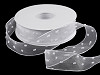 Organza ribbon with buttons, width 40 mm