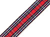 Checkered ribbon with lurex and wire width 40 mm