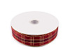 Checkered ribbon with lurex and wire width 40 mm