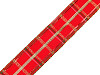 Checkered ribbon with lurex width 40 mm