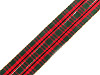 Checkered ribbon with lurex width 40 mm