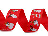 Christmas grosgrain ribbon with glitter, width 25 mm