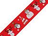 Christmas grosgrain ribbon with glitter, width 25 mm