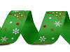 Christmas grosgrain ribbon with glitter, width 25 mm