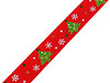 Christmas grosgrain ribbon with glitter, width 25 mm