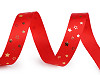 Christmas satin ribbon, width 15 mm, star