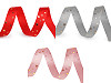 Christmas satin ribbon, width 15 mm, star