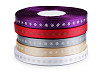 Christmas satin ribbon, snowflakes, width 15 mm