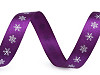 Christmas satin ribbon, snowflakes, width 15 mm