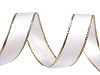 Satin ribbon with lurex edge and wire, width 24 mm