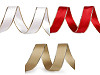 Satin ribbon with lurex edge and wire, width 24 mm