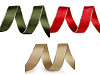 Satin ribbon with lurex edge and wire, width 24 mm