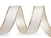 Satin ribbon with lurex edge and wire, width 24 mm