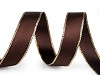 Satin ribbon with lurex edge and wire, width 24 mm