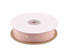 Monofilament ribbon with metallic "love" print, width 25 mm