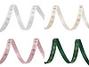 Cinta grosgrain navideña, copos de nieve, ancho 10 mm