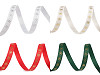 Cinta grosgrain navideña, copos de nieve, ancho 10 mm