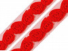 Tüll alapon rózsák díszítő szalag 20mm-es rózsákal