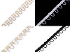 Liseré tressé avec boucles extensibles pour boutons, largeur 15 mm