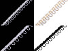 Liseré tressé avec boucles extensibles pour boutons, largeur 15 mm