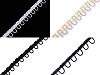 Borte mit elastischen Ösen für Knöpfe / Schlingenband Breite 15 mm