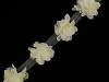 Chiffon Flower Trim on Tulle width 60 mm