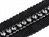 Clothing Braid with Rhinestones and Chain width 15 mm