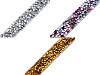 Passamaneria termoadesiva, con strass, larghezza: 12 mm