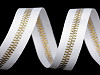 Webband / Kleidungsband mit Lurex Breite 20 mm Reißverschluss - Imitat