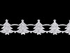 Vianočný saténový prámik šírka 19 mm stromčeky s glitrami