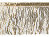 Treccia di rifinitura/frange, con paillette, larghezza: 15 cm