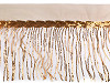 Monofilament trimming braid with sequin fringes, width 20 cm