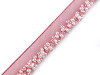 Polyester insertion piping with seed beads, width 15 mm