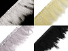 Ribete, plumas de pavo, ancho 9-12 cm