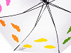 Parasolka damska automatyczna z wzorem pojawiającym się pod wpływem wody chmurki