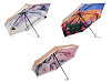Parasolka damska składana mini metaliczna, nadruk wewnątrz 