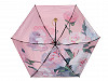 Dámsky mini skladací dáždnik metalický, vo vnútri zdobený