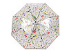 Dámský / dívčí průhledný vystřelovací deštník luční květy
