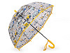 Paraguas transparente para niño con apertura automática, coches