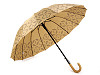 Regenschirm für Damen Automatik, Zweige und Blumen