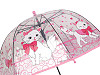 Children's transparent auto-open umbrella, cat