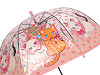 Children's transparent auto-open umbrella, cat